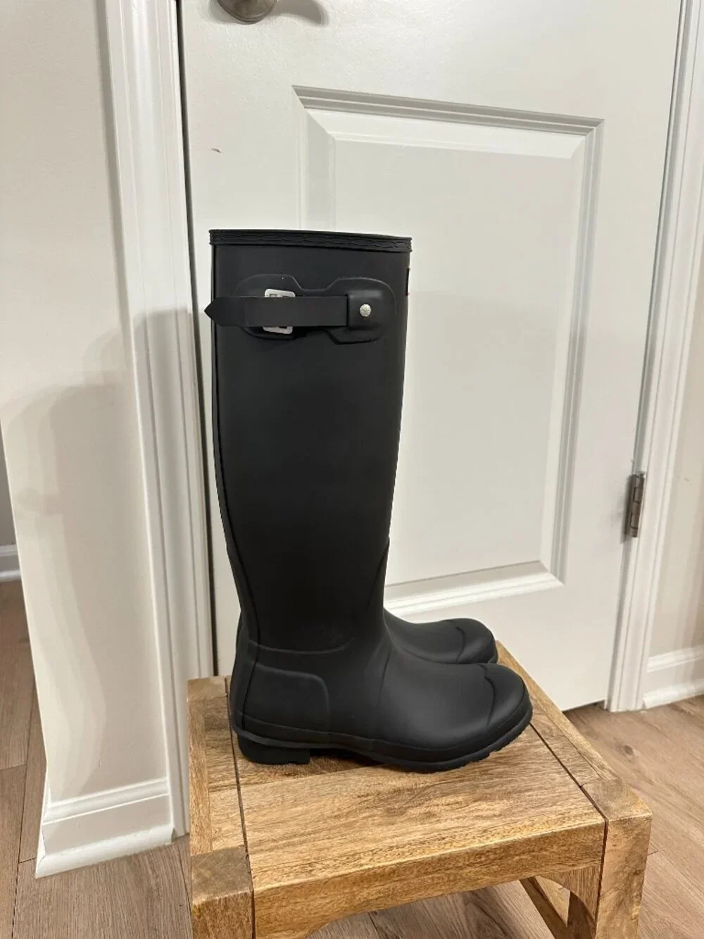 HUNTER Original Tall Rain Boot in Black Size US 8